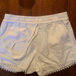 Loft white drawstring shorts